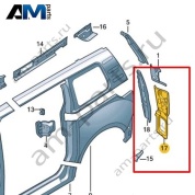 Панель крепления заднего фонаря Volkswagen id-Buzz 2023-2024 1T3813319B