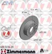 Задние тормозные диски ZIMMERMANN 600.3234.20 для Volkswagen Golf V (2003-2008)