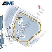 Уплотнитель задней правой двери на кузове 5HG867914A на Volkswagen Golf 8 2019-2026