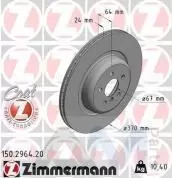 Задний левый тормозной диск 370X24 (150.2964.20) ZIMMERMANN на BMW 7 Серии (G11) тормоза серии М