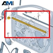 Уплотнитель паза стекла Volkswagen T-Roc Cross 2019-2024 2GM837480C