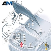 Трос капота передний (короткий) Volkswagen Тигуан 57G823531
