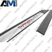 Накладки порогов хром надпись SPORTLINE Октавия А5 KDA600004