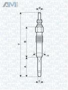 Свеча накаливания MAGNETI MARELLI (062900051304) на Audi A4 (B7) 2005-2009 2.0TDI