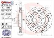 Облегченные задние тормозные диски (09.C128.33) BREMBO на Mercedes E-Class W213 E350d