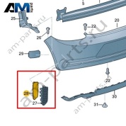 Замыкающая панель бампера Volkswagen Scirocco 2015-2018 1K8807385
