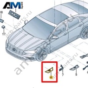 Часть стойки А Volkswagen Jetta VII 2020-2024 17A864014