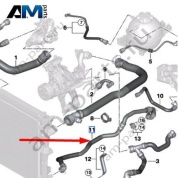 Шланг от радиатора справа снизу BMW X4 (G02) 2018-2025 20d (B47D) 17127926446