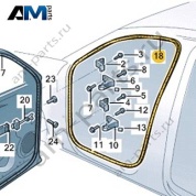 Уплотнитель передней пассажирской двери на кузове VAG 3GJ867911A Volkswagen 2025-2026