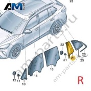 Стекло заднее правое с уплотнителем Volkswagen Тигуан 57G845214