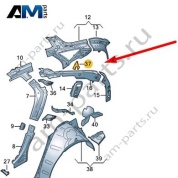 Перегородка стойки D Audi Q8 e-tron 2024-2024/Audi e-tron 2019-2023 4K4810569A