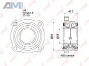 Подшипник ступицы задний с ABS LYNX для BMW X5 (E70) 2006-2013 WB-1473