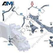 Патрубок интеркулераобратный (промежуточный) для Mercedes W465 AMG G63 (M177) A1772003701
