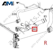 Шланг системы охлаждения от радиатора справа к двигателю  Mercedes S450 W222 (M276) A2225011393