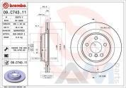 Задние тормозные диски Brembo (09.C743.11) на BMW X1 F48 20d/20dX