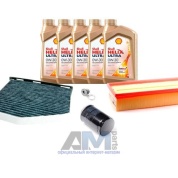 Комплект фильтров для ТО-1/3 Jetta 2.0 TSI с маслом Shell 0W30