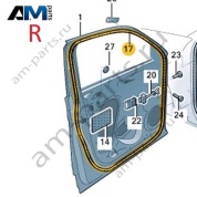 Уплотнитель задней правой двери VAG 3GJ83970125AP Volkswagen 2025-2026