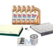 Комплект фильтров для ТО-2 Skoda Karoq 1.6SRE с угольным фильтром и маслом Shell 5W40