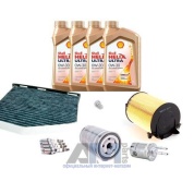 Комплект фильтров для ТО-4 Caddy 1.6MPI 2015-2021 с маслом Shell 0W30