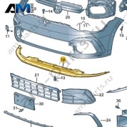Замыкающая панель переднего бампера 5H0805915L9B9 для Volkswagen Golf 8 2019-2026