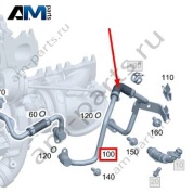 Трубопровод охлаждения турбины слева на Mercedes W166 GLE 450 (M276) A2762005951