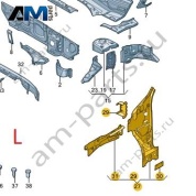 Внутренняя часть стойки А слева Volkswagen Тигуан 571802123