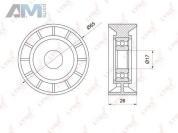Ролик направляющий LYNX для Audi A6 (С6) 2004-2011 27 CANA/CANB PB-7002