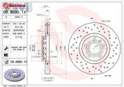 Передние перфорированные тормозные диски BREMBO 09.8690.1X для Skoda 3U (2001-2008)