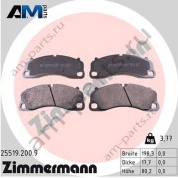 Передние тормозные колодки (ZIMMERMANN) 25519.200.9 для Porsche Boxster 2016-2025 IV 718 (812)