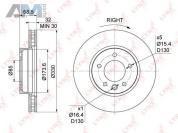Диск тормозной передний правый LYNX для Touareg 2014-2018 BN-1212R