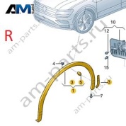 Накладка передней правой колесной арки Volkswagen Тигуан 57G853718BGRU