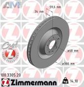 Передние тормозные диски ZIMMERMANN 100.3305.20 Audi A8 (D3) 2002-2010