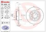 Задние тормозные диски BREMBO 08.A202.11 на Audi A3 (8P) 2003-2012