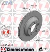 Задние тормозные диски (460.4548.20) ZIMMERMANN на Porsche Cayenne (2017-2024) Диски 19 дюймов