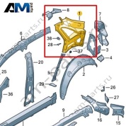 Боковина (внутренняя часть) Volkswagen id4/id5 2021-2024 11A809406