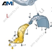 Передняя часть переднего левого подкрылка 5H0805911H на Volkswagen Golf 8 2019-2026