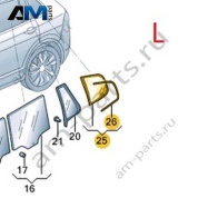 Стекло заднее левое с молдингом 2GG845041CSKL на Volkswagen Tharu 2018-2025