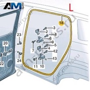 Уплотнитель задней левой двери на кузове VAG 3GJ867913A5AP на Volkswagen 2025-2026