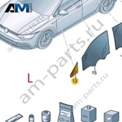 Стекло левой передней двери неподвижное 5HG845411ANVB для Volkswagen Golf 8 2019-2026