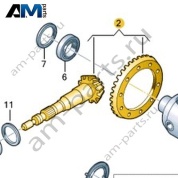 Вал-шестерня и ведомая Volkswagen AMAROK 2013-2016 2H0525143C