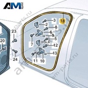 Уплотнитель передней пассажирской двери на кузове VAG 3CC867911A5AP Volkswagen 2021-2026