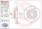 Задние тормозные диски BREMBO 08.A202.11  Volkswagen Golf Plus (2005-2014)