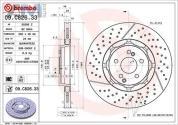 Задние перфорированные диски (09.C826.33) BREMBO на Mercedes E-Class W213 E300d