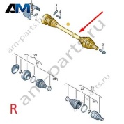 Приводной вал справа Volkswagen Тигуан 3QD407272A