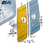 Дверь распашная с проемом окна Volkswagen Crafter 2012-2016 2E1827091J