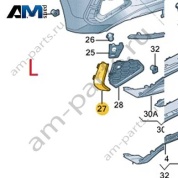 Накладка заднего бампера левая 8YG80773116P на Audi A3 (8Y) 2020-2026