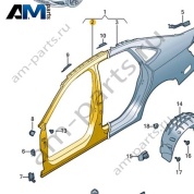 Отрезная часть - стойки А/В с порогом Volkswagen Jetta VII 2020-2024 17A809835