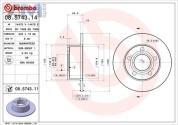 Задние тормозные диски BREMBO 08.5743.11 на Audi A6 (С5) 1997-2004
