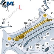 Облицовка стекла (жабо) слева VAG 5E38194159B9 Skoda 2019-2026