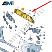 Замыкающая панель бампера Audi A6 (C7) 2015-2018 4G0807233H